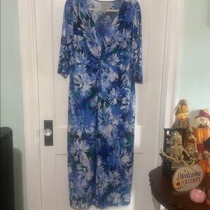 Catherines Blue and Green Patterned Dress